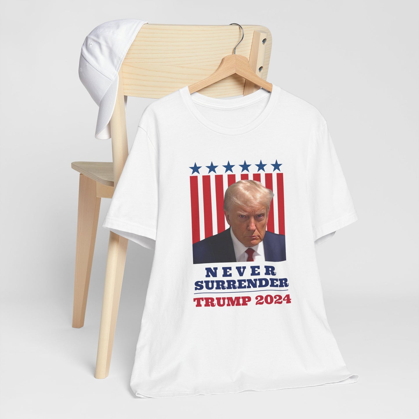 Never Surrender Trump 2024 WYA Unisex Jersey Short Sleeve Tee