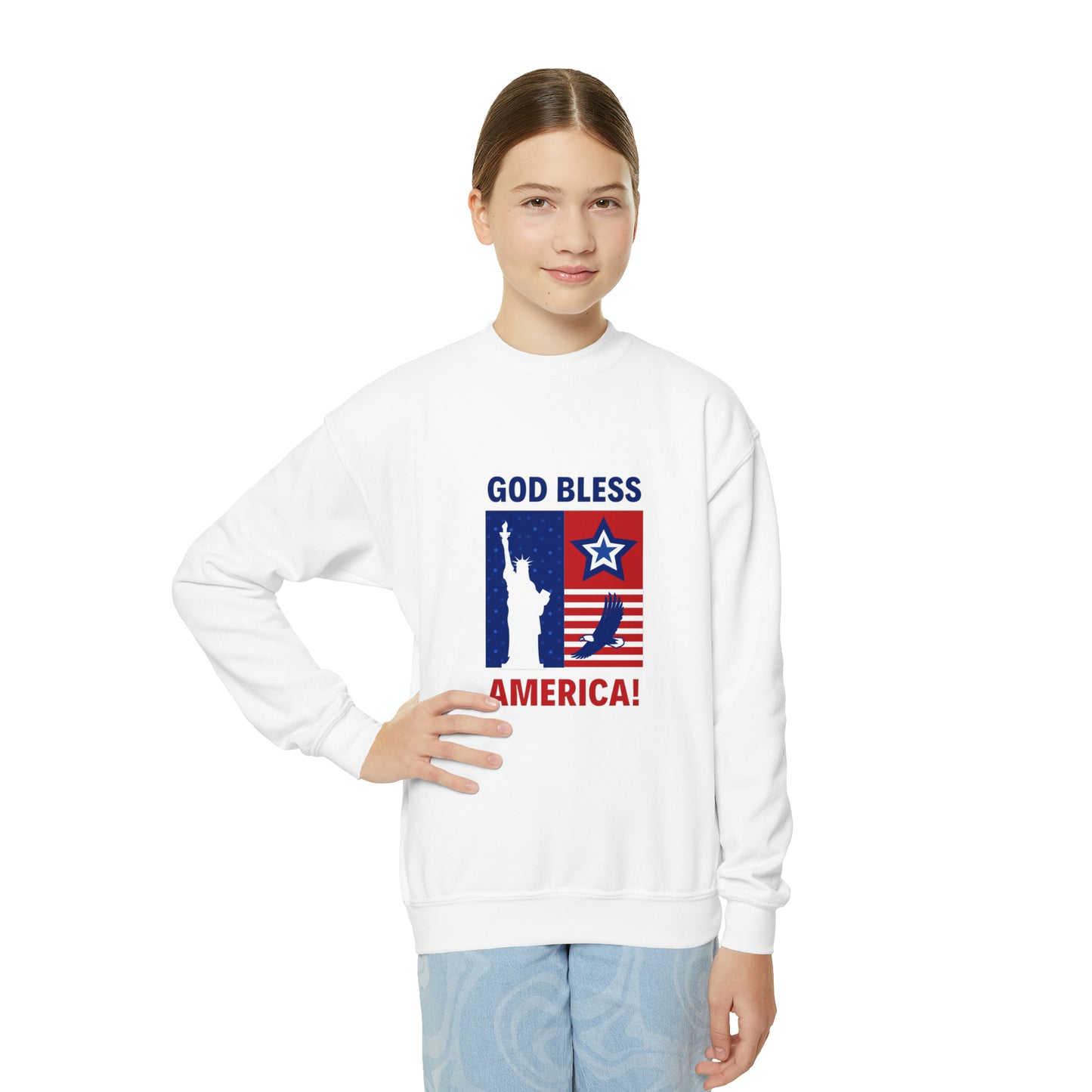 God Bless America WYA Youth Crewneck Sweatshirt