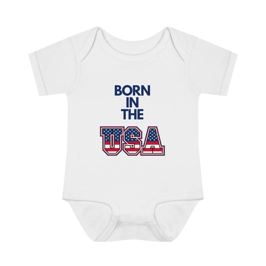 Born In The USA WYA Infant Baby Rib Bodysuit