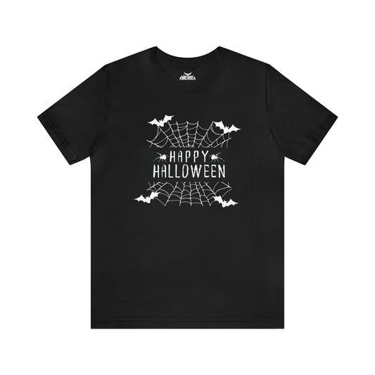 Happy Halloween Spiderweb Unisex Jersey Short Sleeve Tee