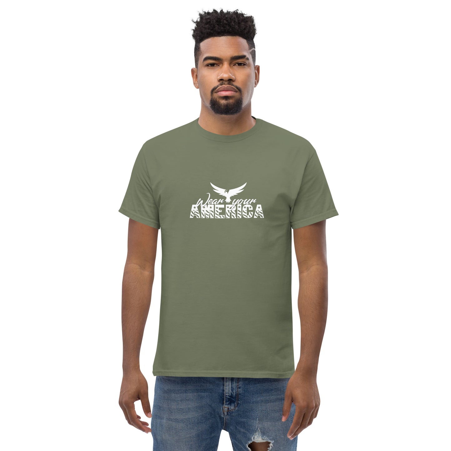 Wear Your America Men's classic tee White Logo