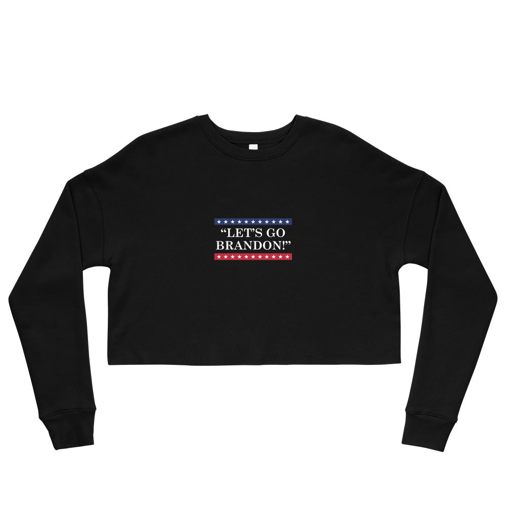 WYA Let's Go Brandon Crop Sweatshirt Black Color