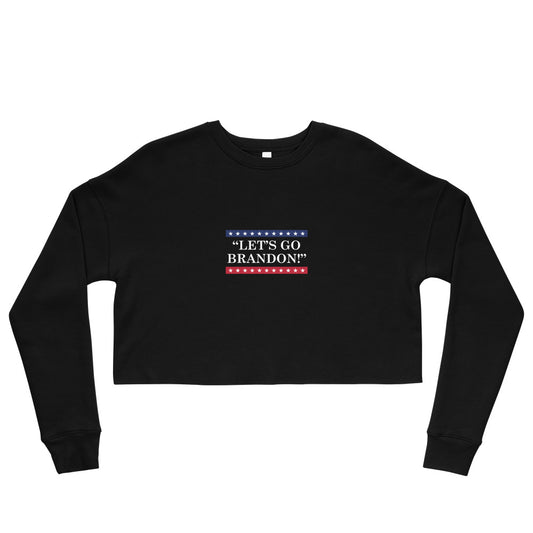 WYA Let's Go Brandon Crop Sweatshirt Black Color