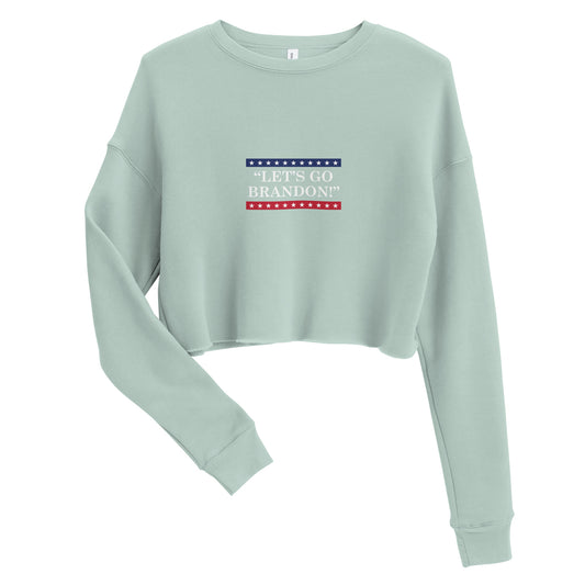 WYA Let's Go Brandon Crop Sweatshirt Light Colors