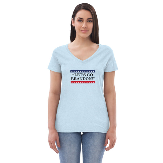 WYA Let's Go Brandon Women’s recycled v-neck t-shirt light colors