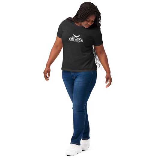 Wear Your America Women’s relaxed tri-blend t-shirt White Logo
